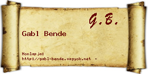 Gabl Bende névjegykártya